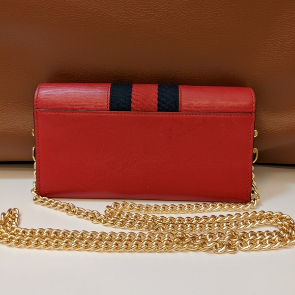 GUCCI Sylvie Red long wallet converted to crossbody - Picture 4 of 12